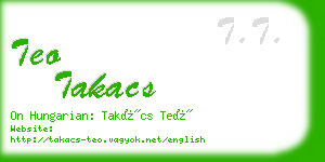 teo takacs business card